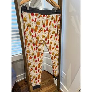 Little Sleepies Pajama Pants Women's Large Foodie Print Bamboo Hot Dog Pizza
